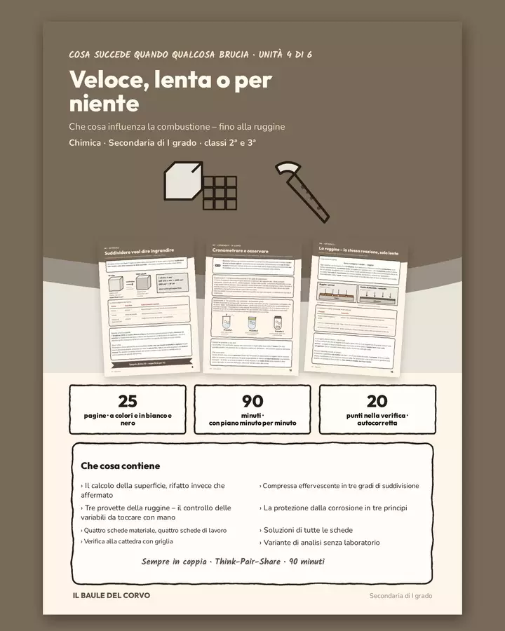 Veloce, lenta o per niente – combustione e ruggine Esperimenti - Veloce, lenta o per niente – combustione e ruggine - Il Baule del Corvo - Pagina di copertina