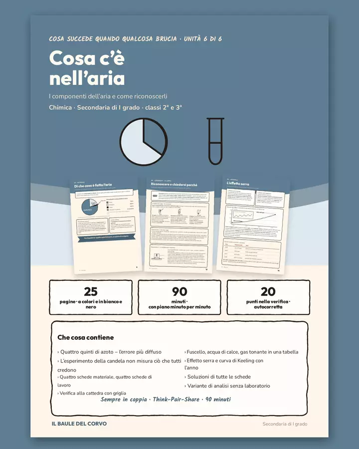 Cosa c'è nell'aria – composizione e saggi dei gas Esperimenti - Cosa c'è nell'aria – composizione e saggi dei gas - Il Baule del Corvo - Pagina di copertina