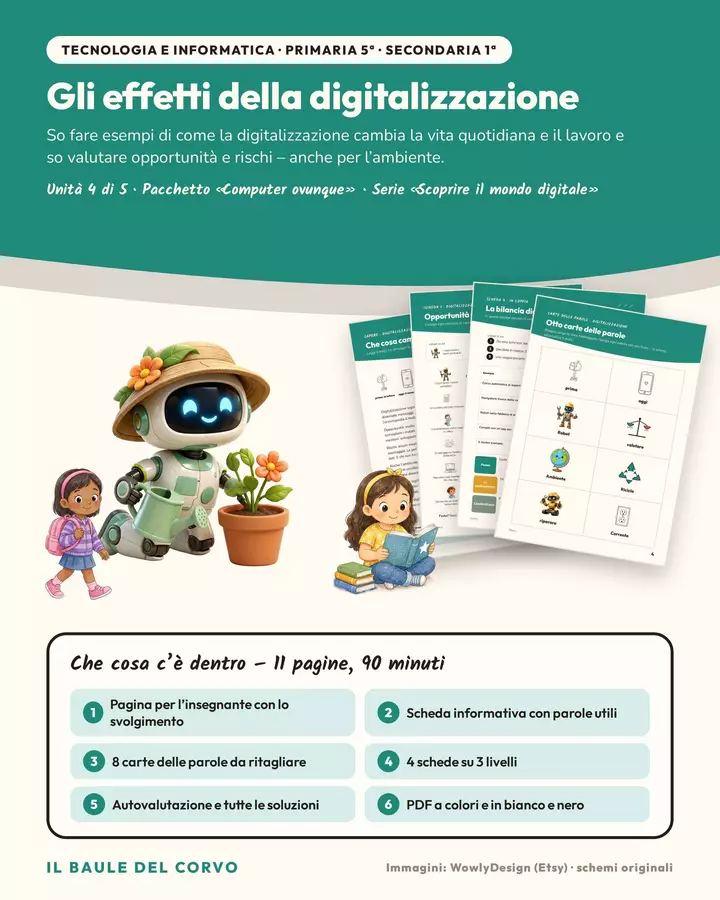 Digitalizzazione: opportunità, rischi, ambiente Esercizi - Digitalizzazione: opportunità, rischi, ambiente - Il Baule del Corvo - Pagina di copertina