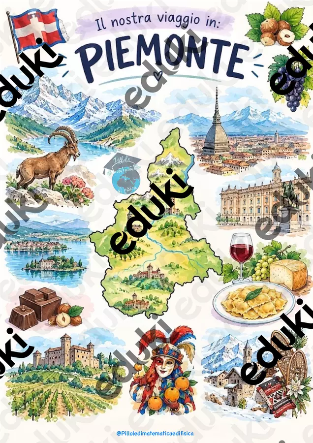 Viaggio Attorno All’Italia Piemonte Materiale di supporto/inclusione - Viaggio Attorno All’Italia Piemonte - Pillole di matematica e di fisica - Pagina di copertina