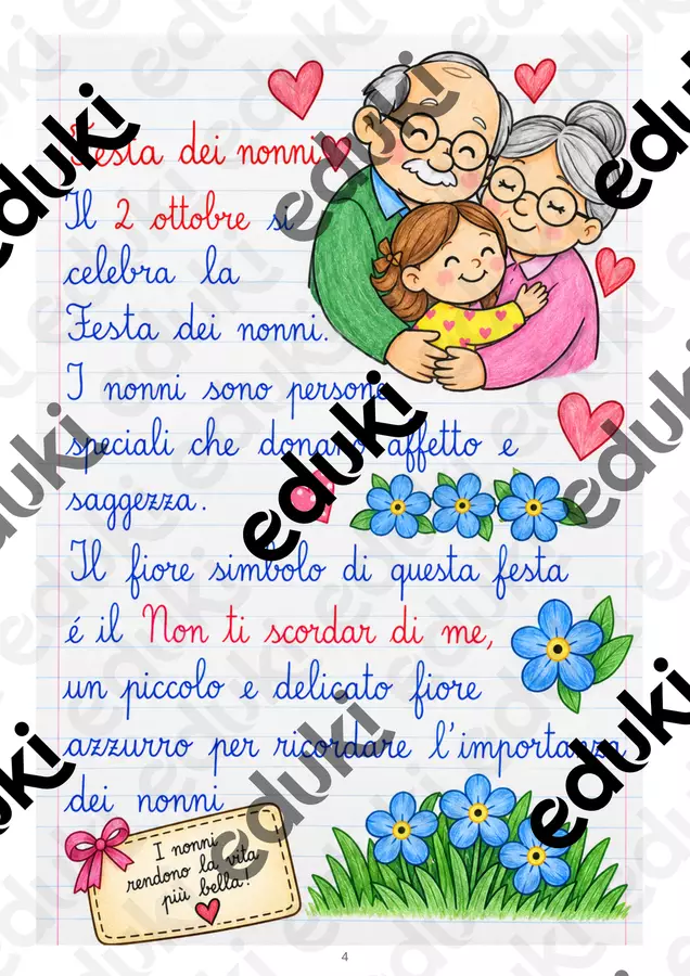 FESTA DEI NONNI PERCORSO COMPLETO Materiale per pittura e bricolage - FESTA DEI NONNI PERCORSO COMPLETO - Dillo alla maestra - Pagina di copertina