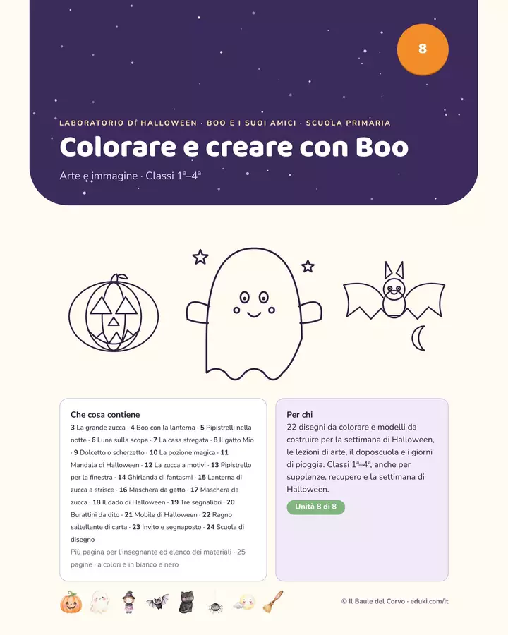 Halloween arte: disegni da colorare e lavoretti Materiale per pittura e bricolage - Halloween arte: disegni da colorare e lavoretti - Il Baule del Corvo - Pagina di copertina