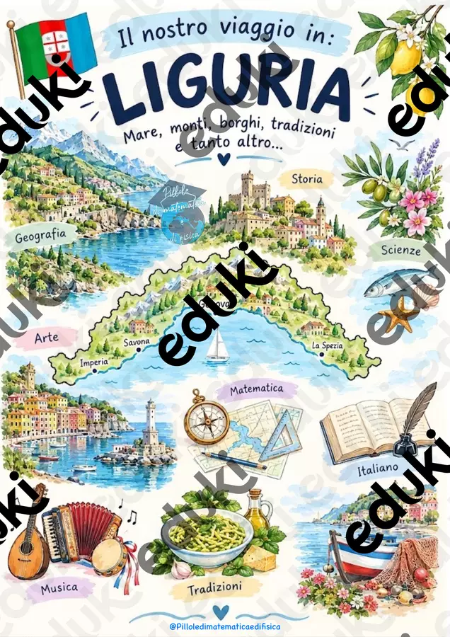 Viaggio Attorno All’Italia_ Liguria Materiale di supporto/inclusione - Viaggio Attorno All’Italia_ Liguria - Pillole di matematica e di fisica - Pagina di copertina
