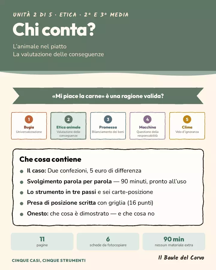 Mangiare carne? Dilemma di etica animale – media Esercizi - Mangiare carne? Dilemma di etica animale – media - Il Baule del Corvo - Pagina di copertina