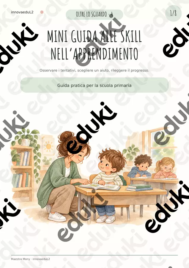 Mini guida sull'apprendimento. Le skill. Materiale di supporto/inclusione - Mini guida sull'apprendimento. Le skill. - Maestra Mony - Pagina di copertina