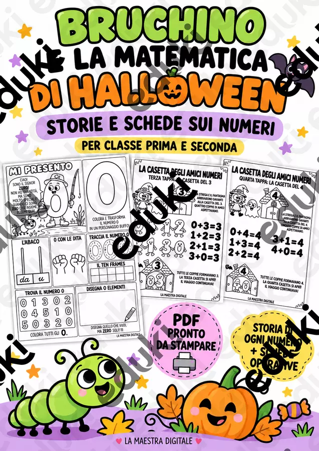 MATEMATICA DA BRIVIDO 🎃 | Bruchino il Numerino – Maxi Kit Halloween per Classe Prima e Seconda Primaria | 57 Pagine PDF con Numeri 0-10, Pregrafismo, Abaco, Ten Frame, Amici del Numero, Composizione dei Numeri, Addizioni, Sottrazioni, Decine e Unità, MATEMATICA DA BRIVIDO 🎃 | Bruchino il Numerino – Maxi Kit Halloween per Classe Prima e Seconda Primaria | 57 Pagine PDF con Numeri 0-10, Pregrafismo, Abaco, Ten Frame, Amici del Numero, Composizione dei Numeri, Addizioni, Sottrazioni, Decine e Unità, - La Maestra Digitale - Pagina di copertina