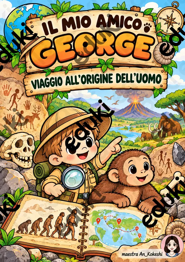 Il mio amico George, viaggio all'origine dell'uomo Materiale di supporto/inclusione - Il mio amico George, viaggio all'origine dell'uomo - Maestra An_ Kokeshi - Pagina di copertina