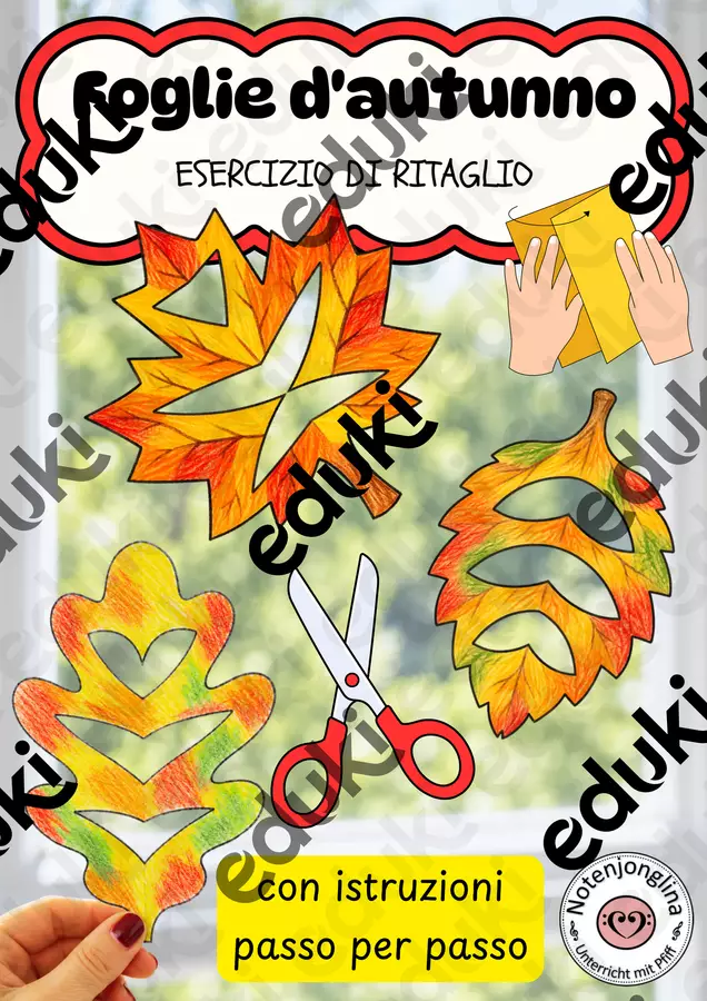 Foglie ritaglio carta autunno Esercizi - Foglie ritaglio carta autunno - Notenjonglina - Pagina di copertina