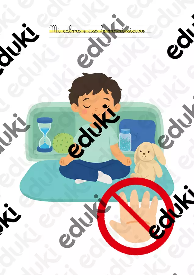 Mi calmo e uso le mani sicure Materiale di supporto/inclusione - Mi calmo e uso le mani sicure - Teacher Fra Bonny - Pagina di copertina