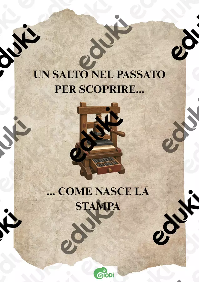 INVENZIONE DELLA STAMPA Materiale di supporto/inclusione - INVENZIONE DELLA STAMPA - GioDi - Giochi Didattici - Pagina di copertina