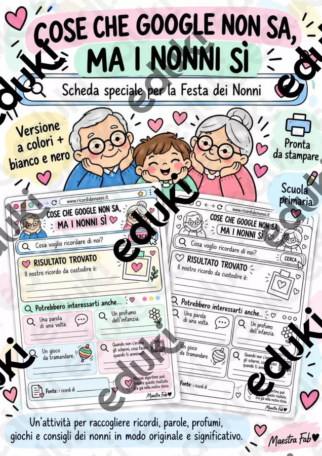Festa dei nonni- Cos’è che Google non sa, ma i nonni sì- Maestra Fab Schede informative - Festa dei nonni- Cos’è che Google non sa, ma i nonni sì- Maestra Fab - Maestrafab🖤 - Pagina di copertina