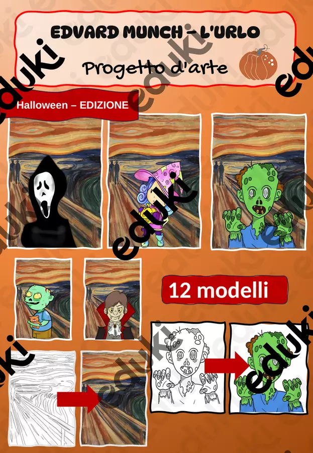 Halloween – progetto artistico ispirato all'Urlo di Edvard Munch Materiale per pittura e bricolage - Halloween – progetto artistico ispirato all'Urlo di Edvard Munch - Notenjonglina - Pagina di copertina