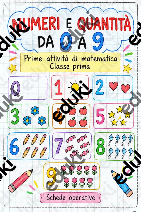 Numeri e quantità da 0 a 9 Prime attività di matematica Classe prima Esercizi - Numeri e quantità da 0 a 9 Prime attività di matematica Classe prima - Rimaestra - Pagina di copertina