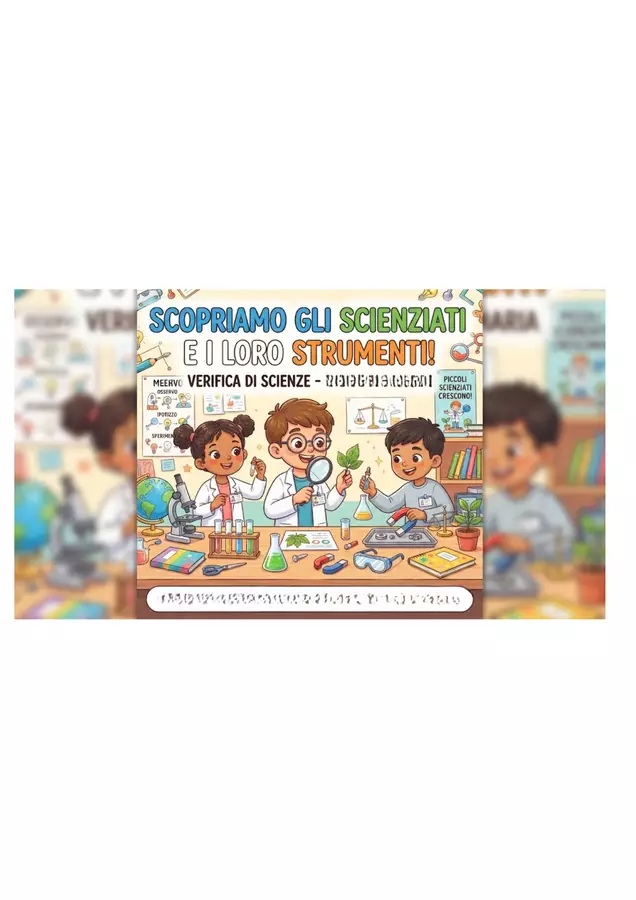 VERIFICA: SCIENZIATI E STRUMENTI Esercizi - VERIFICA: SCIENZIATI E STRUMENTI - Alessia Presa - Pagina di copertina