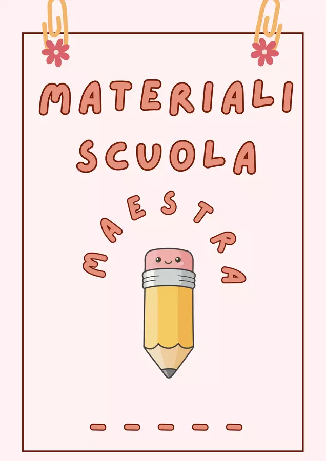 Copertina Quaderno della Maestra Materiale di supporto/inclusione - Copertina Quaderno della Maestra - Pronti in Classe - Pagina di copertina