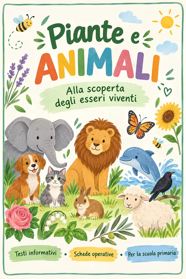Piante e animali - alla scoperta degli esseri viventi Materiale interattivo - Piante e animali - alla scoperta degli esseri viventi - La bottega della maestra - Pagina di copertina