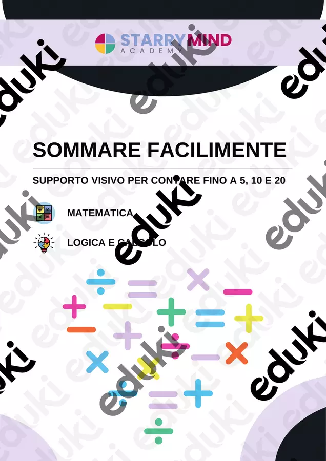 Impara a Contare Fino a 20 / Matematica Facile Esercizi - Impara a Contare Fino a 20 / Matematica Facile - Starry Mind Academy - Pagina di copertina