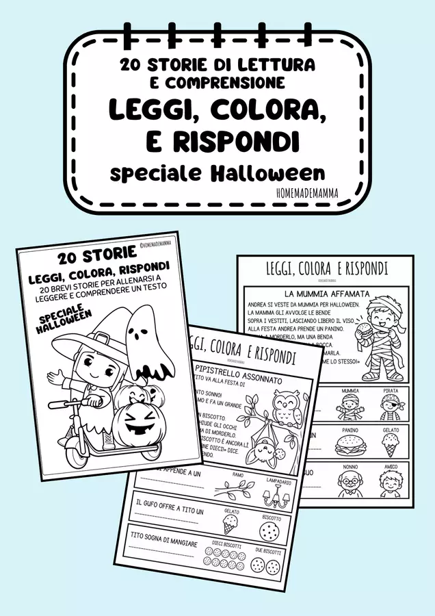 LEGGI, COLORA E RISPONDI- SPECIALE HALLOWEEN Esercizi - LEGGI, COLORA E RISPONDI- SPECIALE HALLOWEEN - homemademamma - Pagina di copertina