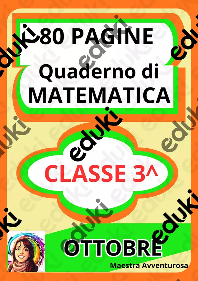 QUADERNO MATEMATICA OTTOBRE CLASSE 3^ Esercizi - QUADERNO MATEMATICA OTTOBRE CLASSE 3^ - maestra.avventurosa - Pagina di copertina