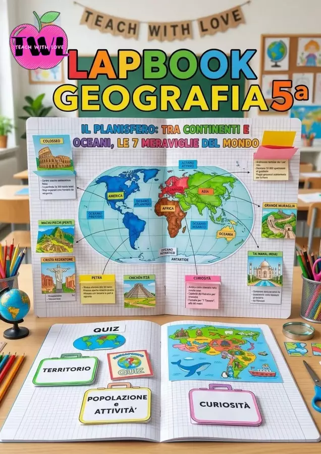 GEOGRAFIA 5 - I CONTINENTI ( kit interattivo) Esercizi - GEOGRAFIA 5 - I CONTINENTI ( kit interattivo) - TWL-Teach With Love - Pagina di copertina