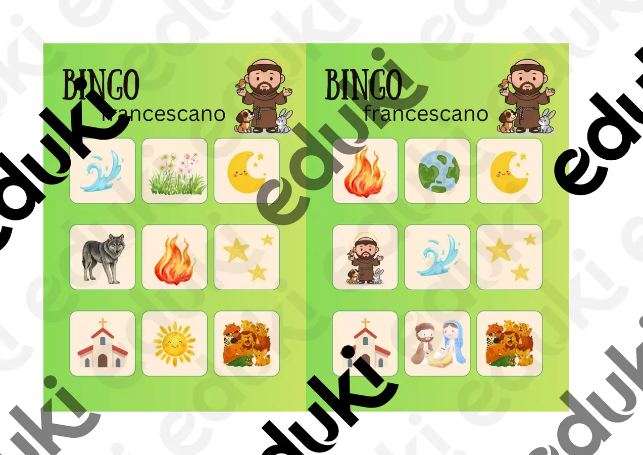 Bingo francescano Flashcard - Bingo francescano - La_maestra_di_religione - Pagina di copertina