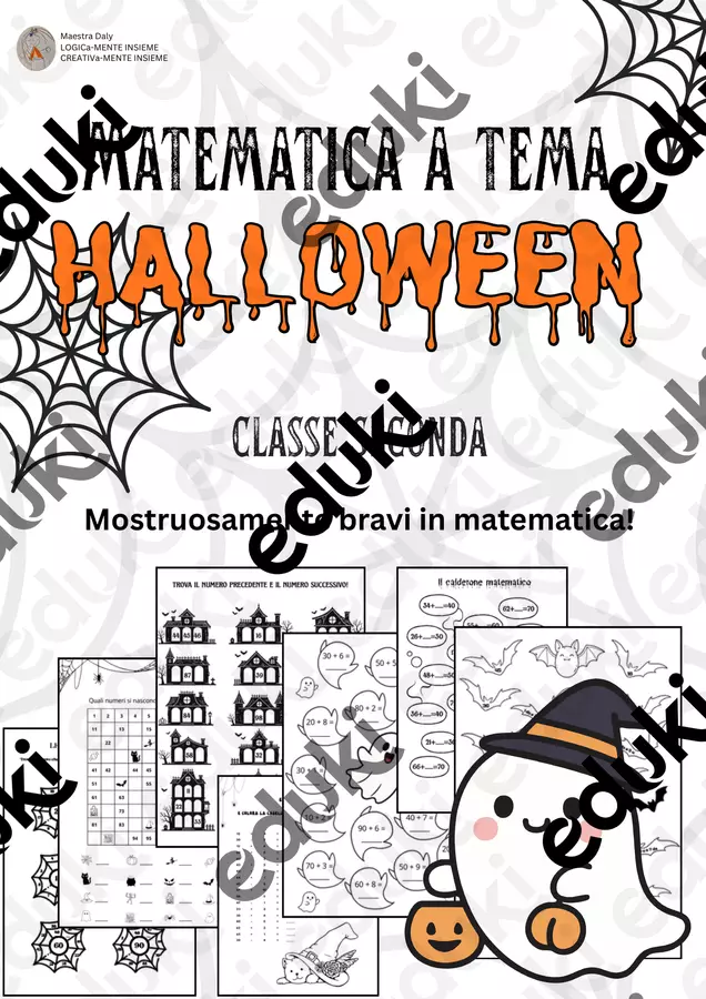 Halloween matematica per la 2ª Primaria Esercizi - Halloween matematica per la 2ª Primaria - Maestra Daly - Pagina di copertina
