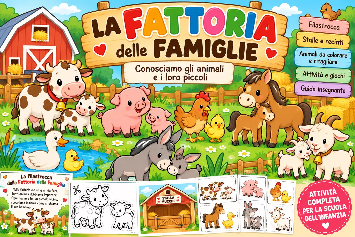 Fattoria delle Famiglie – Attività adulto/Cuccioli - infanzia Materiale per pittura e bricolage - Fattoria delle Famiglie – Attività adulto/Cuccioli - infanzia - Edugiocando - Pagina di copertina