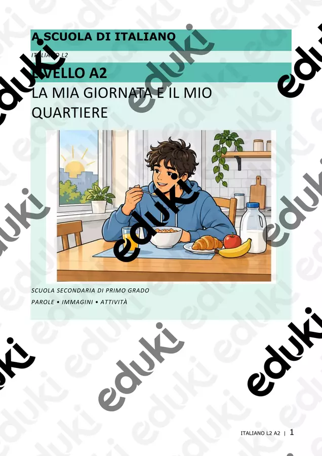 A scuola di italiano_L2_livello A2 Esercizi - A scuola di italiano_L2_livello A2 - Prof. Luisa - Pagina di copertina