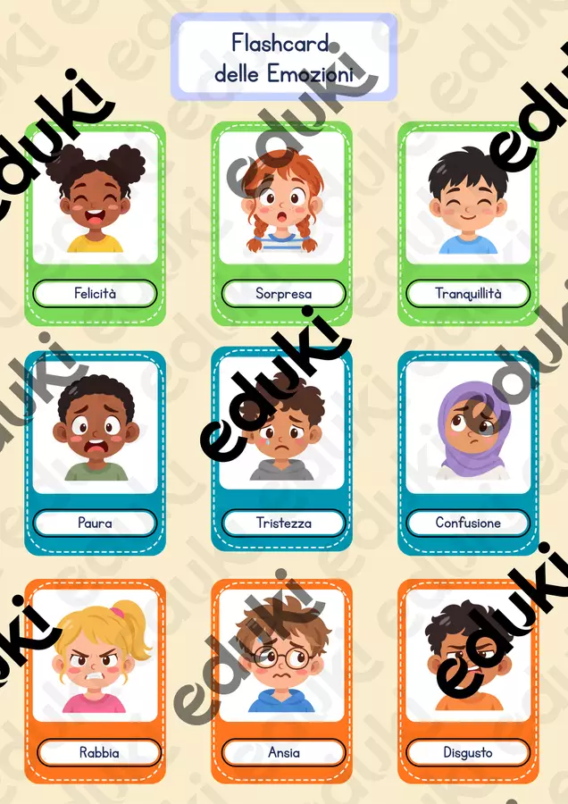 Flashcard delle Emozioni + 5 attività. 9 carte illustrate per riconoscere le emozioni e dare loro un nome, per BES, DSA e autismo Flashcard - Flashcard delle Emozioni + 5 attività. 9 carte illustrate per riconoscere le emozioni e dare loro un nome, per BES, DSA e autismo - Piccoli Passi | Materiali Educativi - Pagina di copertina