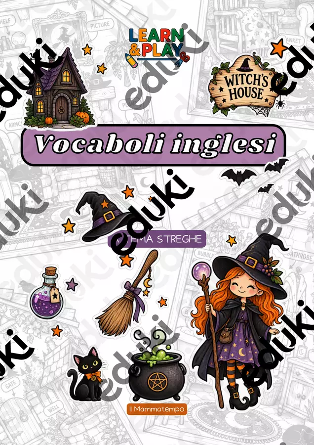 Vocaboli inglesi: nella casa della strega! Esercizi - Vocaboli inglesi: nella casa della strega! - Il Mammatempo - Pagina di copertina
