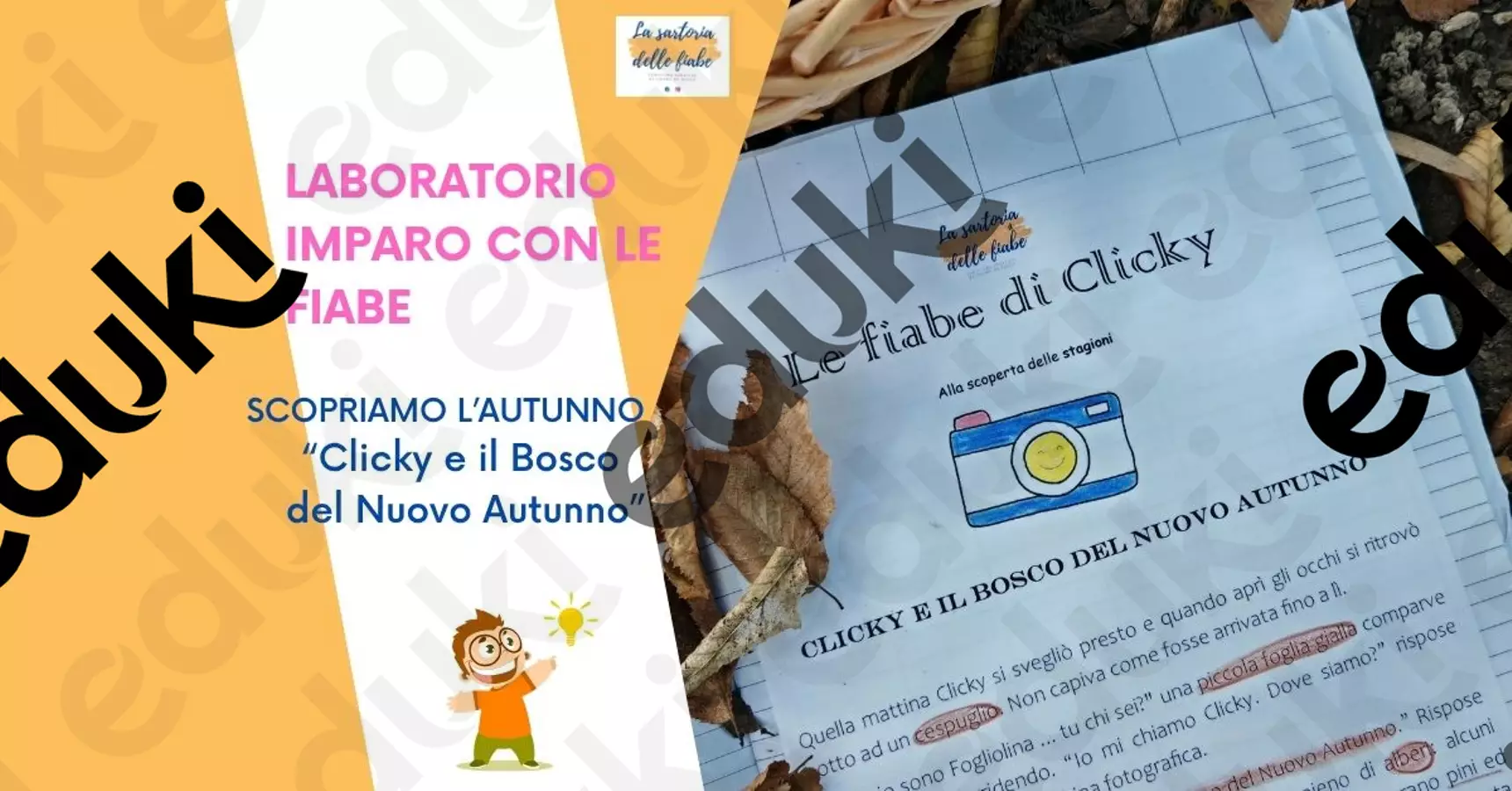 SCOPRIAMO L' AUTUNNO - laboratorio IMPARO CON LE FIABE Altro tipo di materiale - SCOPRIAMO L' AUTUNNO - laboratorio IMPARO CON LE FIABE - Ileana - La Sarta delle Fiabe - Pagina di copertina