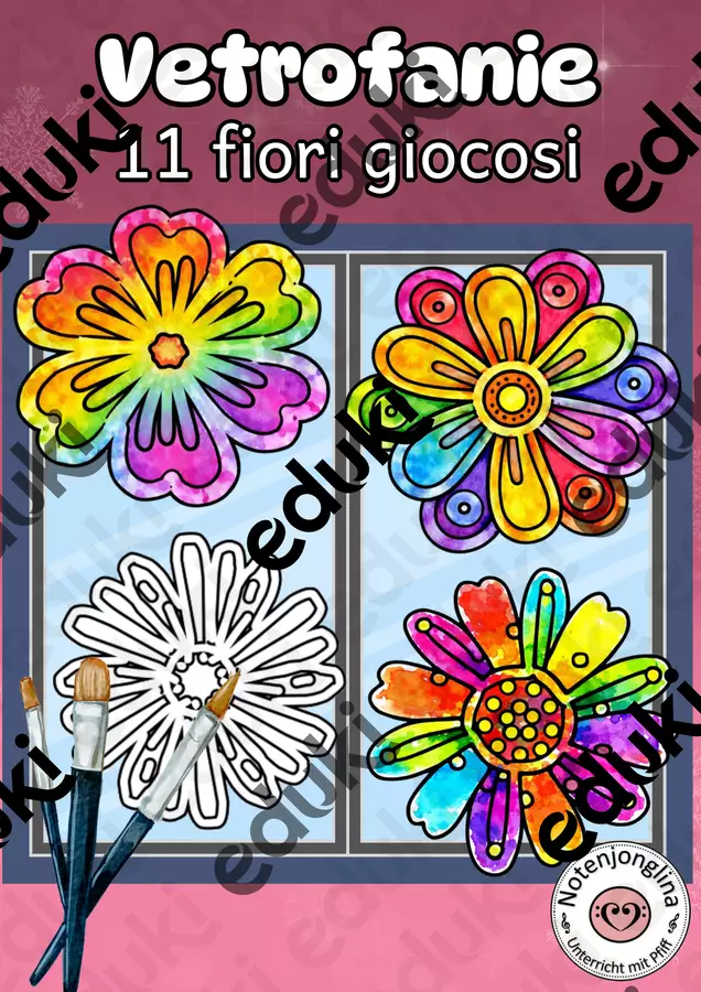 Decorazioni floreali per finestre primavera / estate Materiale per pittura e bricolage - Decorazioni floreali per finestre primavera / estate - Notenjonglina - Pagina di copertina
