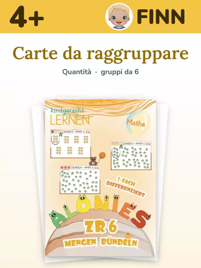 Carte per contare fino a 6 | dai 4 anni Flashcard - Carte per contare fino a 6 | dai 4 anni - Alonies – Impara Passo dopo Passo - Pagina di copertina