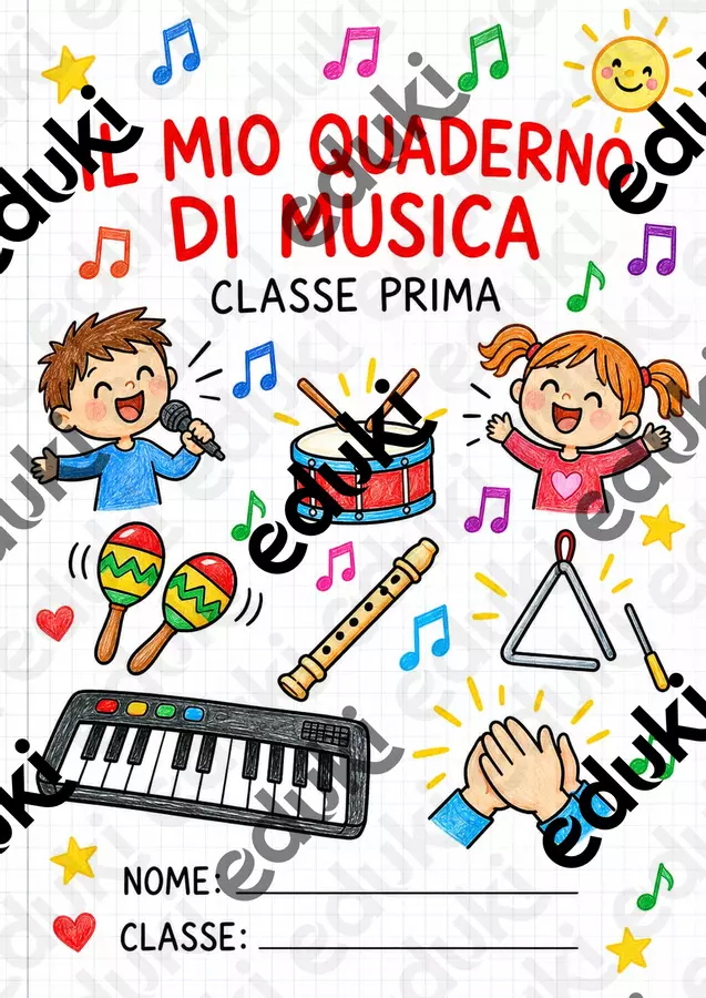 Il mio quaderno di musica - classe prima Esercizi - Il mio quaderno di musica - classe prima - Rimaestra - Didattica Mente - Pagina di copertina