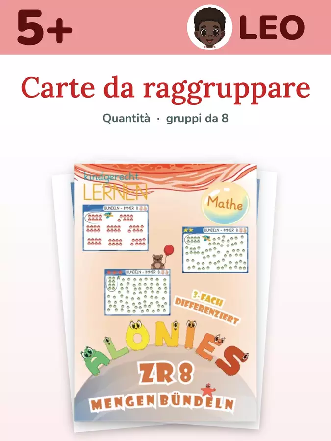 Carte per contare fino a 8 | dai 5 anni Flashcard - Carte per contare fino a 8 | dai 5 anni - Alonies – Impara Passo dopo Passo - Pagina di copertina
