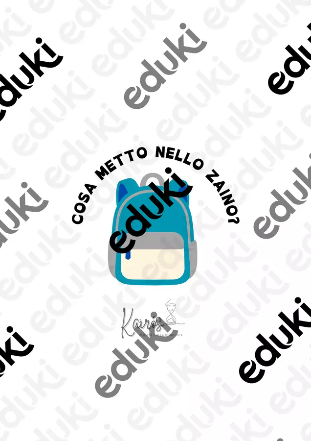 Cosa metto nello zaino? - Materiale per l'inclusione Materiale di supporto/inclusione - Cosa metto nello zaino? - Materiale per l'inclusione - Kairós - Risorse per la didattica - Pagina di copertina