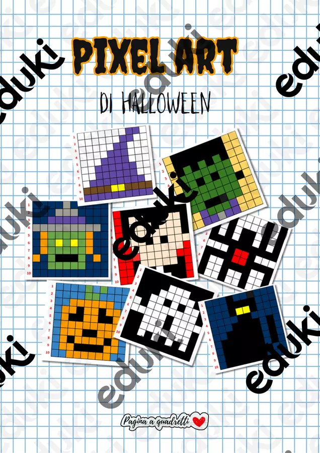 Pixel art Halloween Giochi - Pixel art Halloween - Pagina_a_quadretti - Pagina di copertina