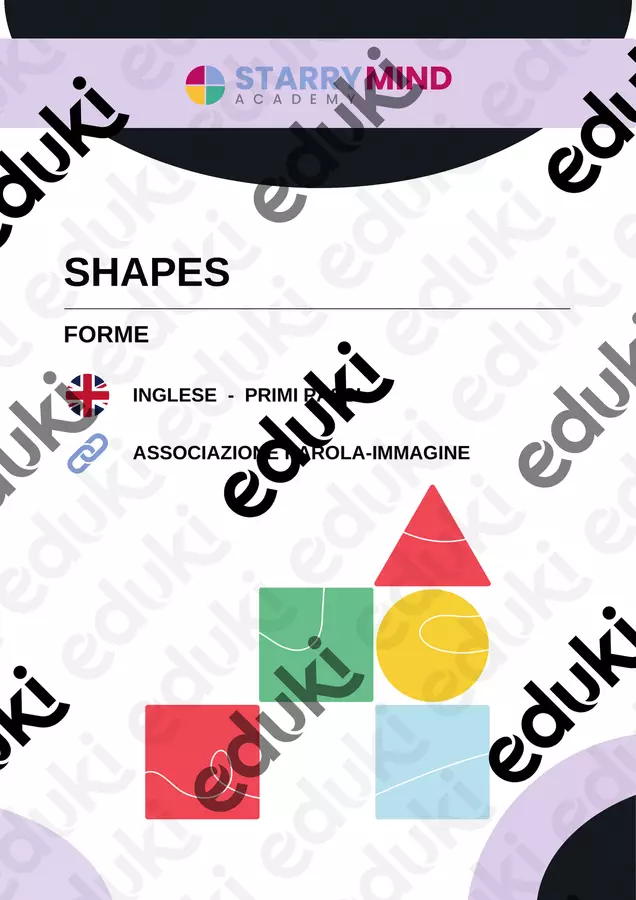 Indovina le Forme - Guess the Shapes / Inglese Beginner Esercizi - Indovina le Forme - Guess the Shapes / Inglese Beginner - Starry Mind Academy - Pagina di copertina
