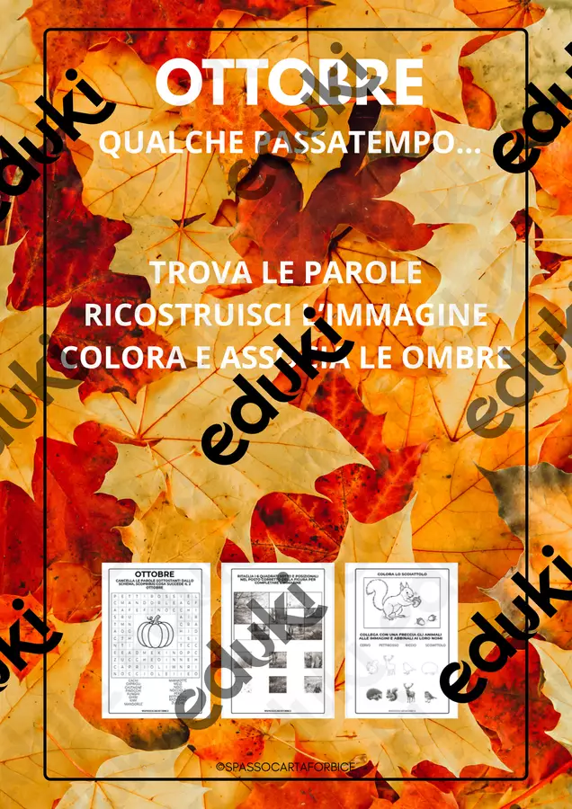 OTTOBRE PASSATEMPI GIOCHI DA STAMPARE Giochi - OTTOBRE PASSATEMPI GIOCHI DA STAMPARE - Spassocartaforbice - Pagina di copertina