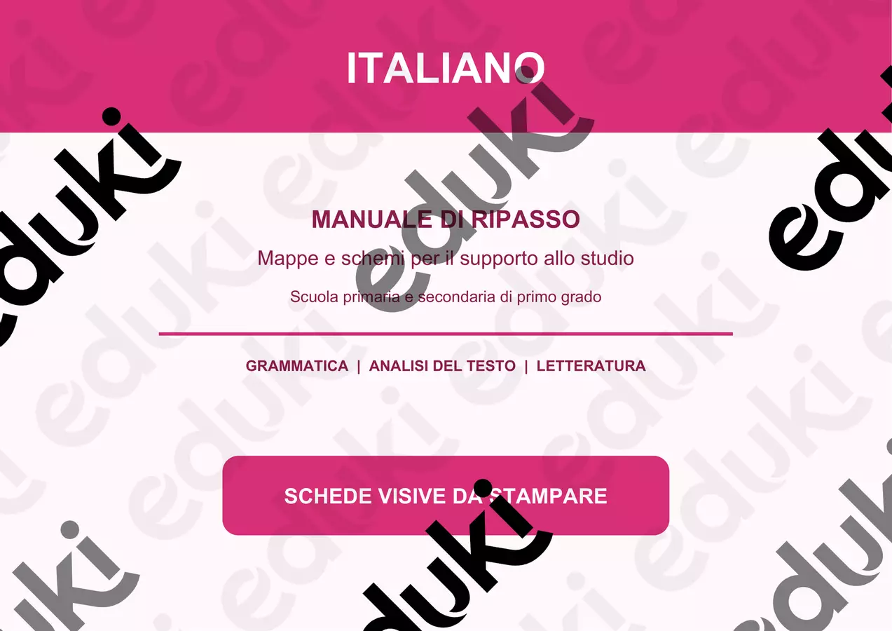 ITALIANO- grammatica e letteratura Materiale di supporto/inclusione - ITALIANO- grammatica e letteratura - educ@mente Francesca - Pagina di copertina