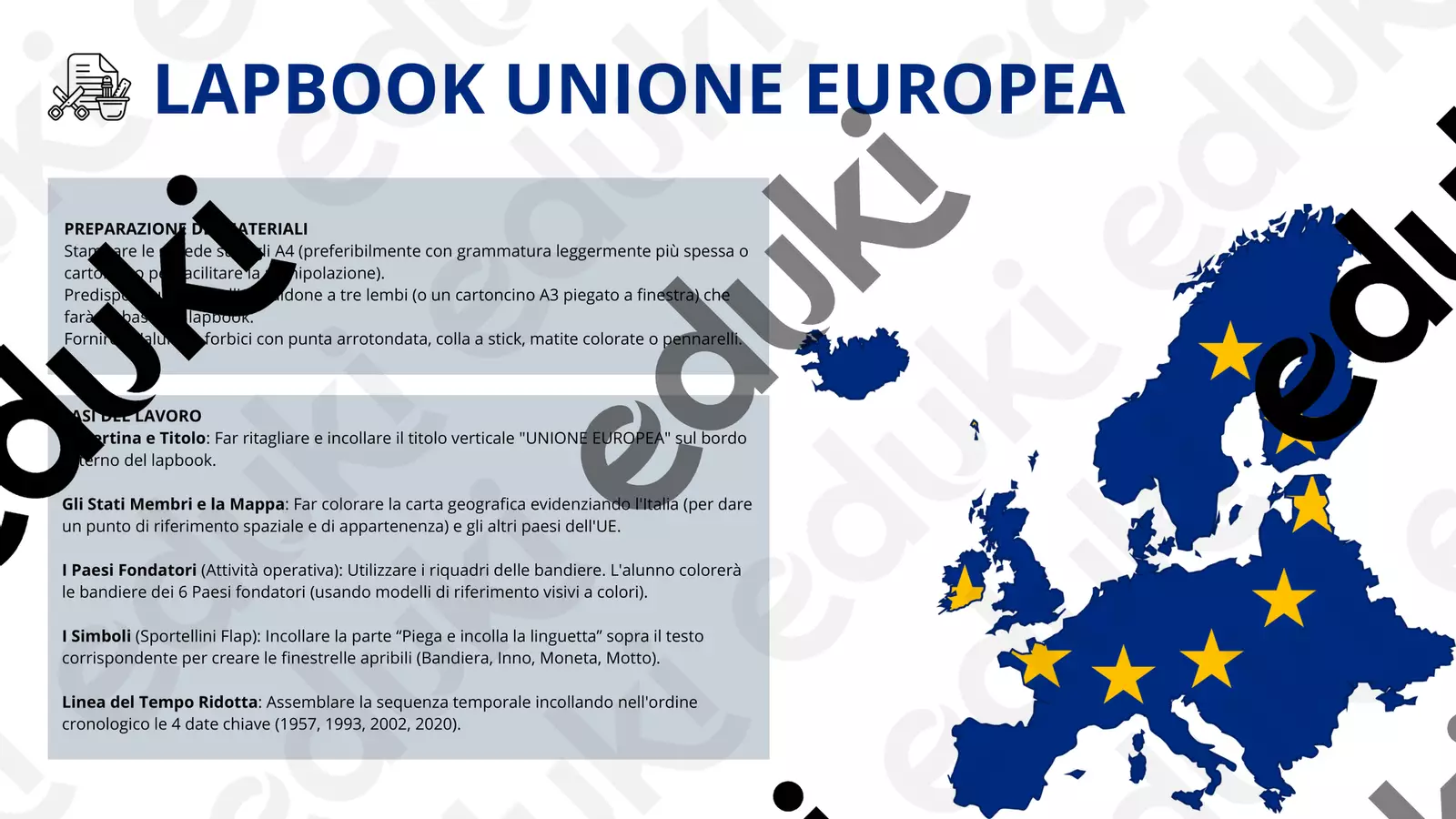 LAPBOOK UNIONE EUROPEA Materiale di supporto/inclusione - LAPBOOK UNIONE EUROPEA - Vale82 - Pagina di copertina