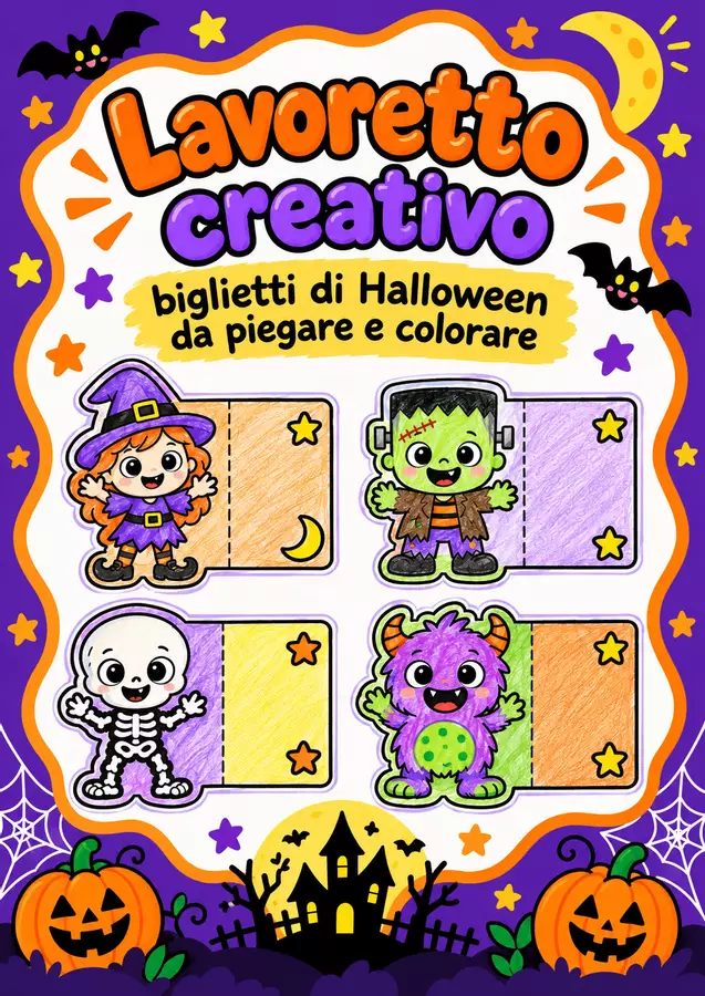 Bigliettini di Halloween Materiale per pittura e bricolage - Bigliettini di Halloween - MilleLibriPerBambini - Pagina di copertina