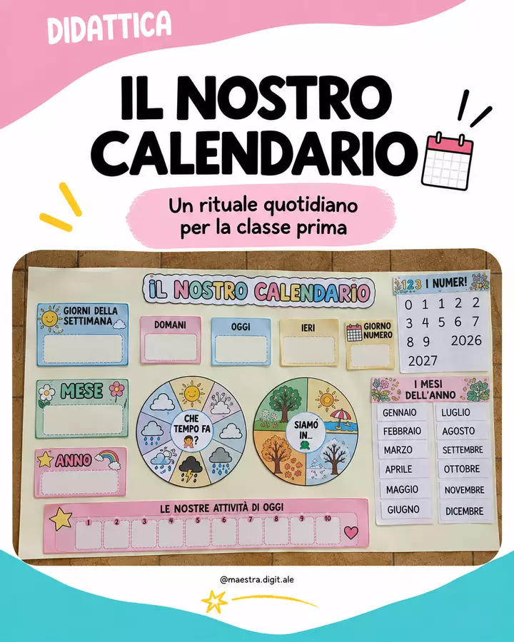 Calendario da apprendere per tutte le classi Poster - Calendario da apprendere per tutte le classi - Maestra.digit.ale - Pagina di copertina