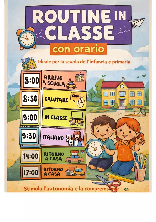 🕒 Il Mio Orario Scolastico Flashcard - 🕒 Il Mio Orario Scolastico - Nikki_Giochi - Pagina di copertina
