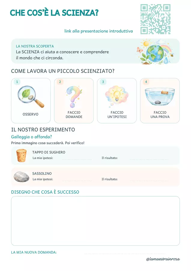 SCIENZE CLASSE TERZA lezioni introduttive Presentazioni / Lavagne - SCIENZE CLASSE TERZA lezioni introduttive - La maestra in rosa - Pagina di copertina