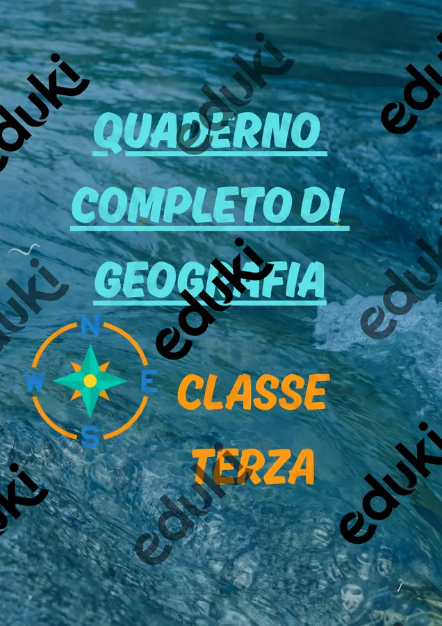Quaderno completo di geografia classe terza Esercizi - Quaderno completo di geografia classe terza - Maestra Nada - Pagina di copertina
