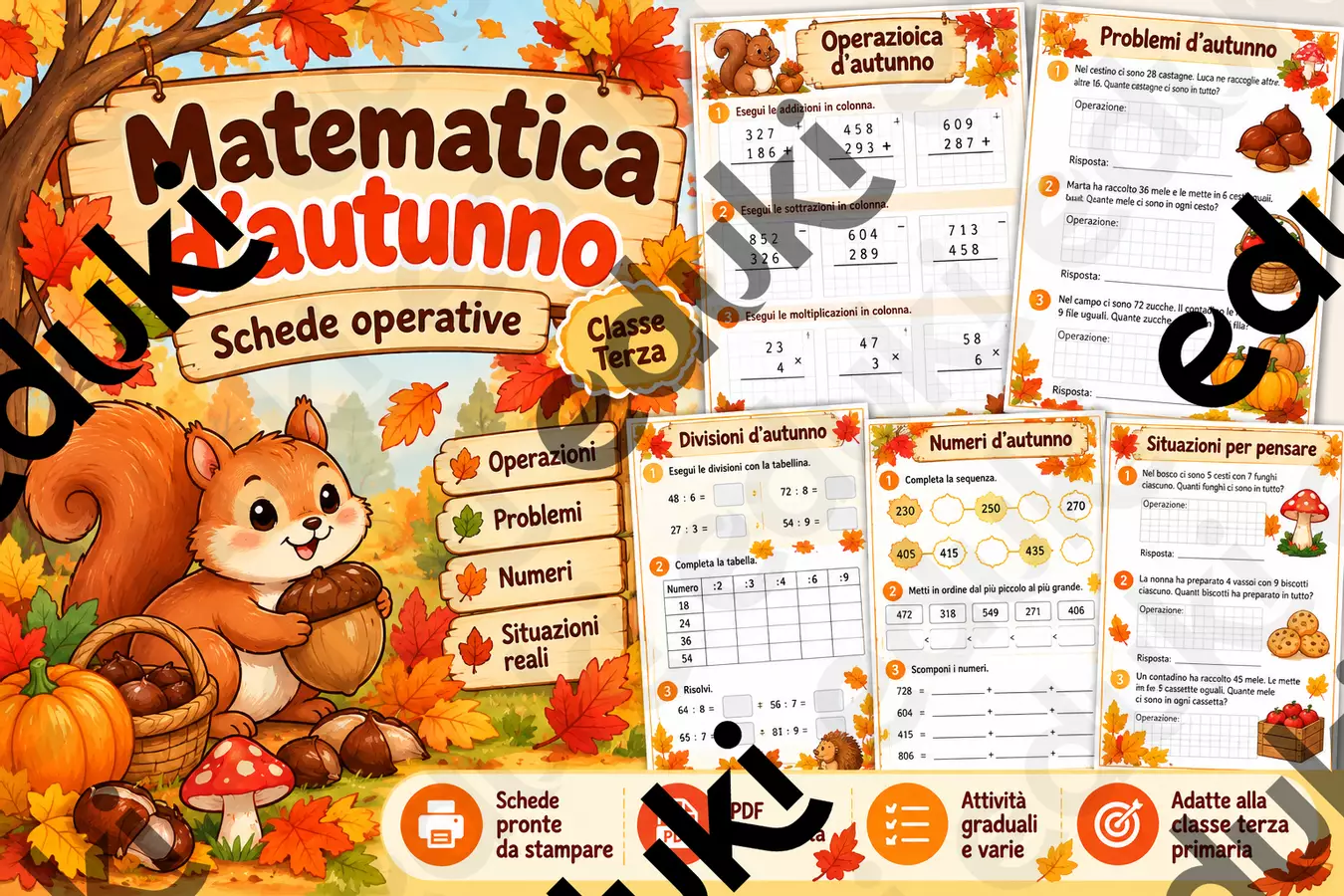 Matematica d’autunno_ schede operative dei numeri Esercizi - Matematica d’autunno_ schede operative dei numeri - la_maestra_in_equilibrio - Pagina di copertina