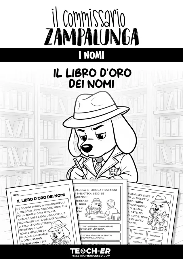 Il Commissario Zampalunga - I Nomi Esercizi - Il Commissario Zampalunga - I Nomi - Maestro Francesco - Pagina di copertina