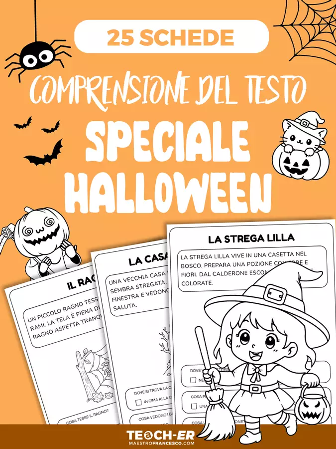 Comprensione del testo - Speciale Halloween Esercizi - Comprensione del testo - Speciale Halloween - Maestro Francesco - Pagina di copertina