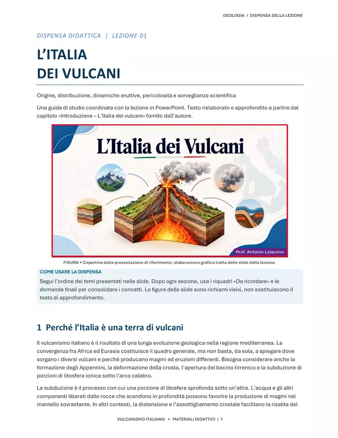 Il Vulcanism Italiano Esperimenti - Il Vulcanism Italiano - Prof. Antonio Loiacono - Pagina di copertina